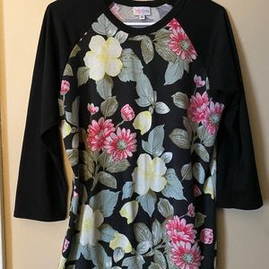 Lularoe floral baseball t